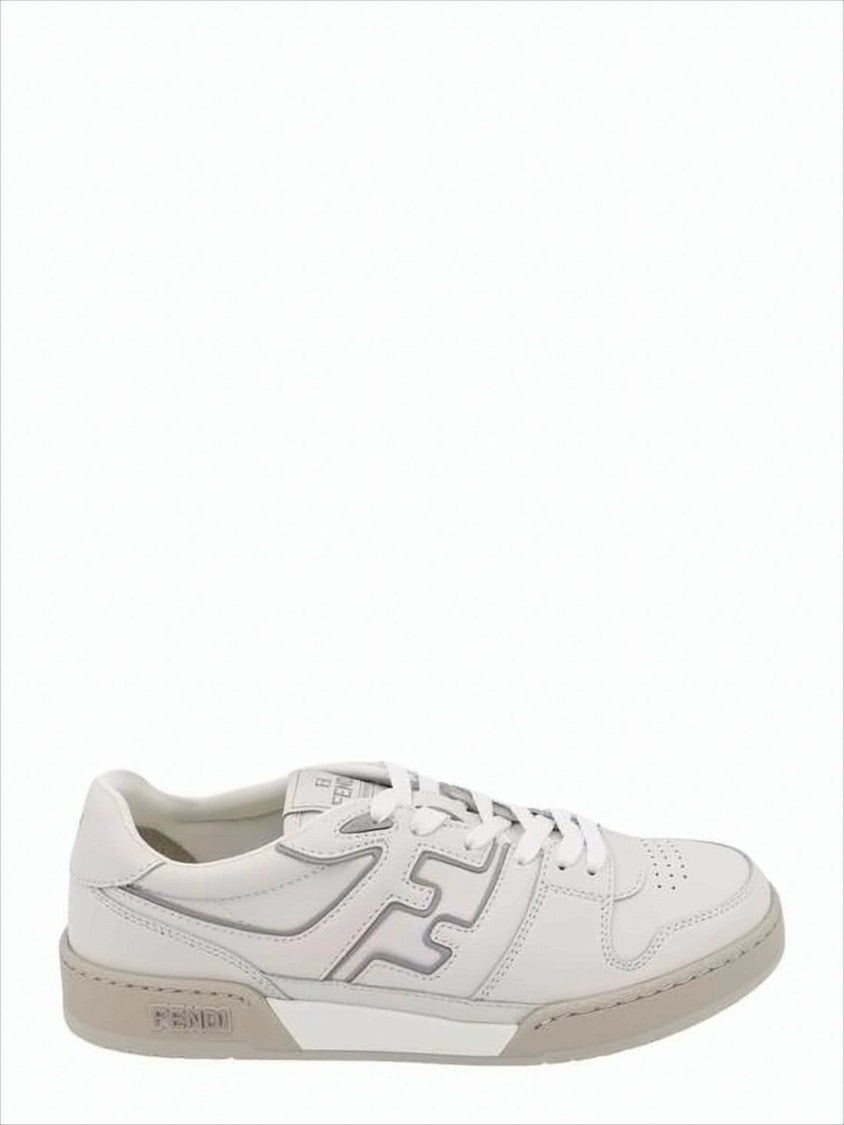 Fendi Calf Leather Low-Top Sneakers With Embossed Logo