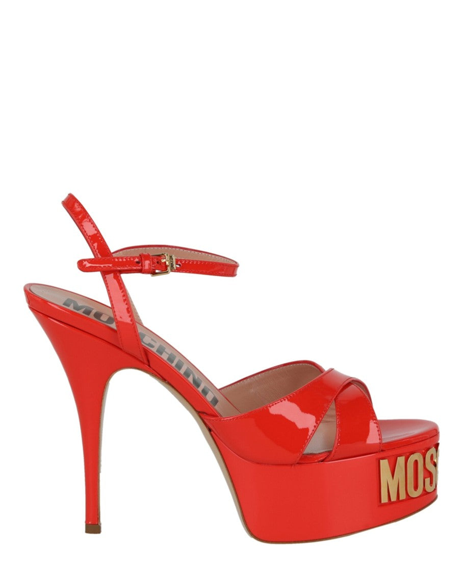 Moschino Logo Plaque Platform Heels