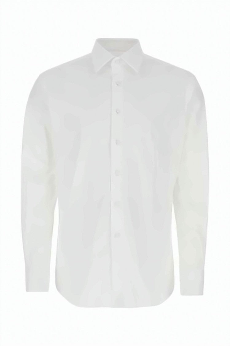 Prada Blue Cotton Polyamide Button-Down Shirt