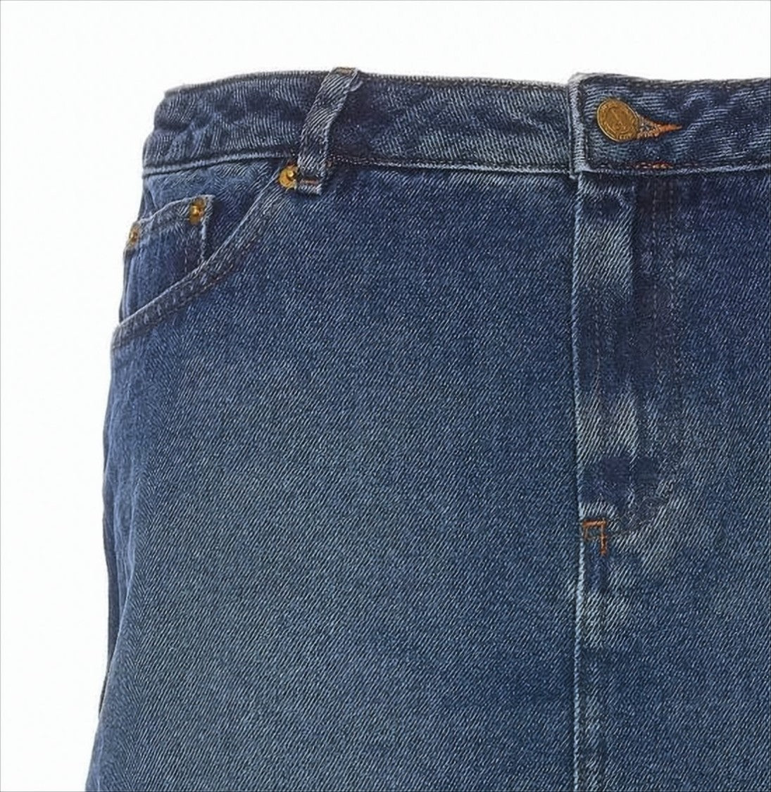 A.P.C. Classic Blue Denim Midi Skirt