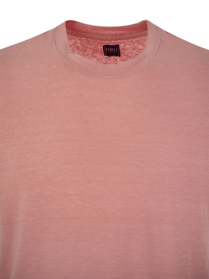 Fedeli Classic Crew Neck Linen Flex T-Shirt