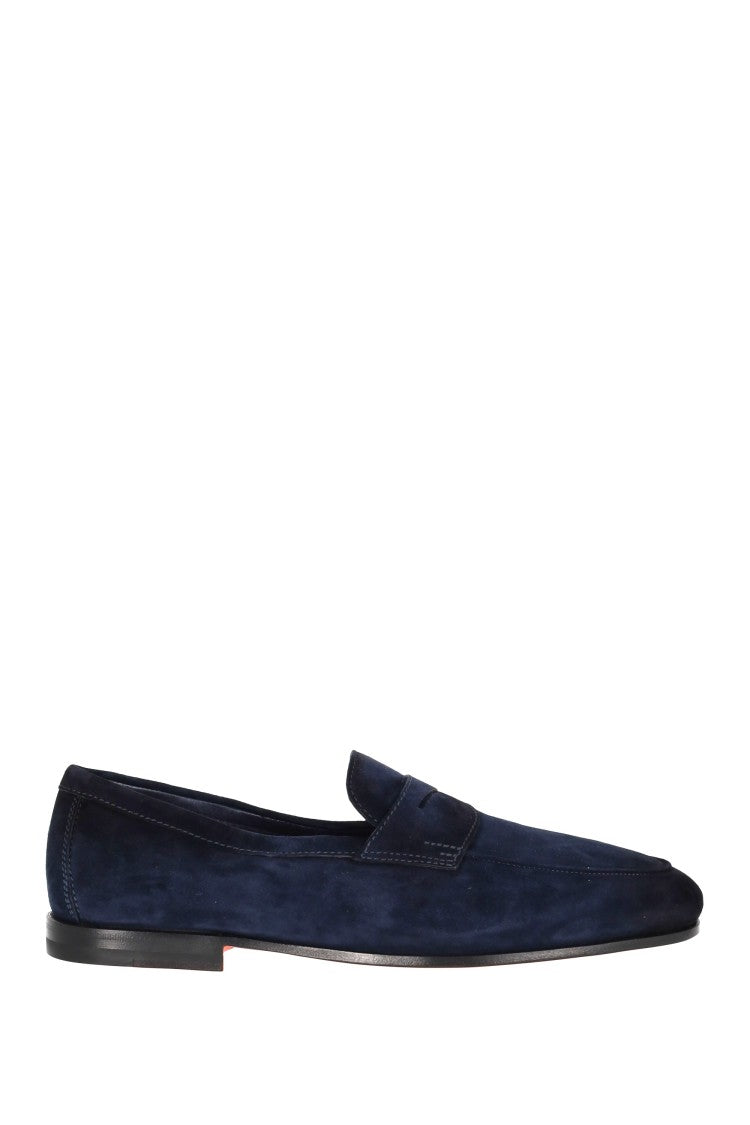 Santoni Suede Moccasins Goodyear Construction