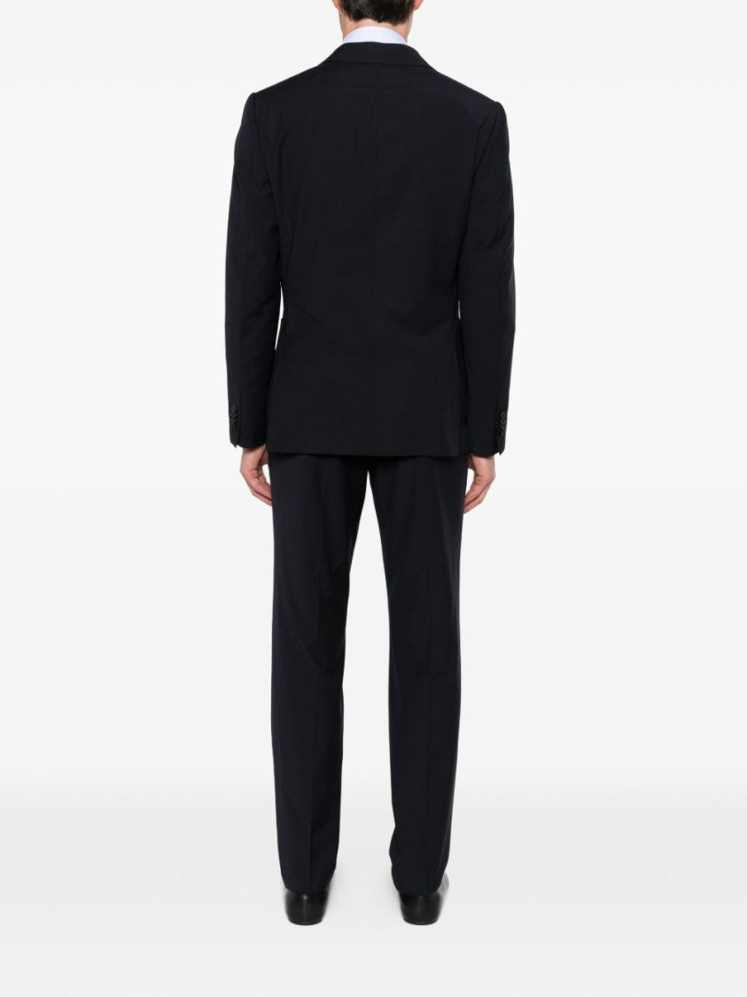 Ermenegildo Zegna Notch Lapel Blazer With Structured Silhouette And Functional Pockets
