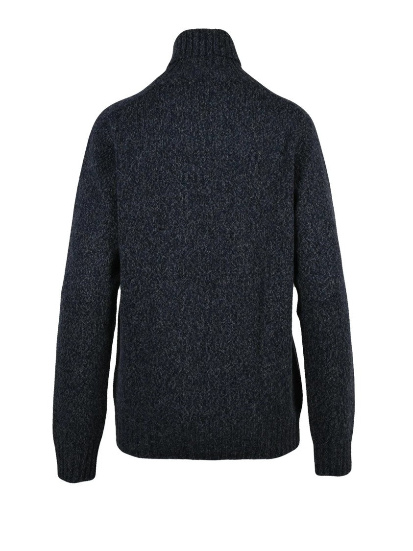Retois Blue High Neck Wool Sweater