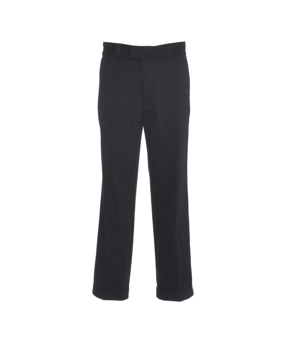 Paolo Pecora Straight-Leg Chino Pants With Turned-Up Hems And Side Pockets