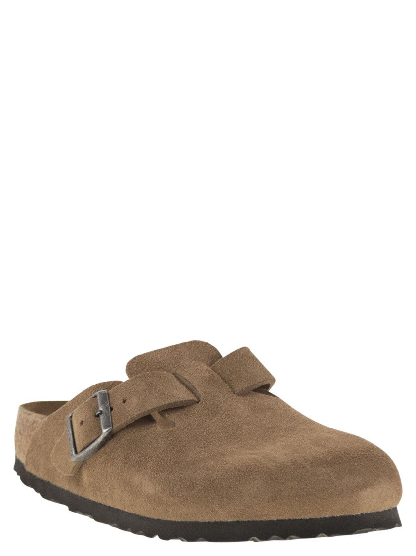 Birkenstock Classic Suede Sabot With Adjustable Buckle