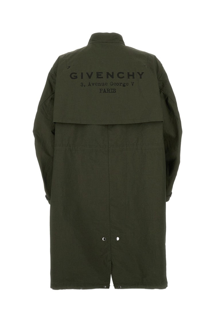 Givenchy Oversized Green Parka Jacket With Adjustable Hem