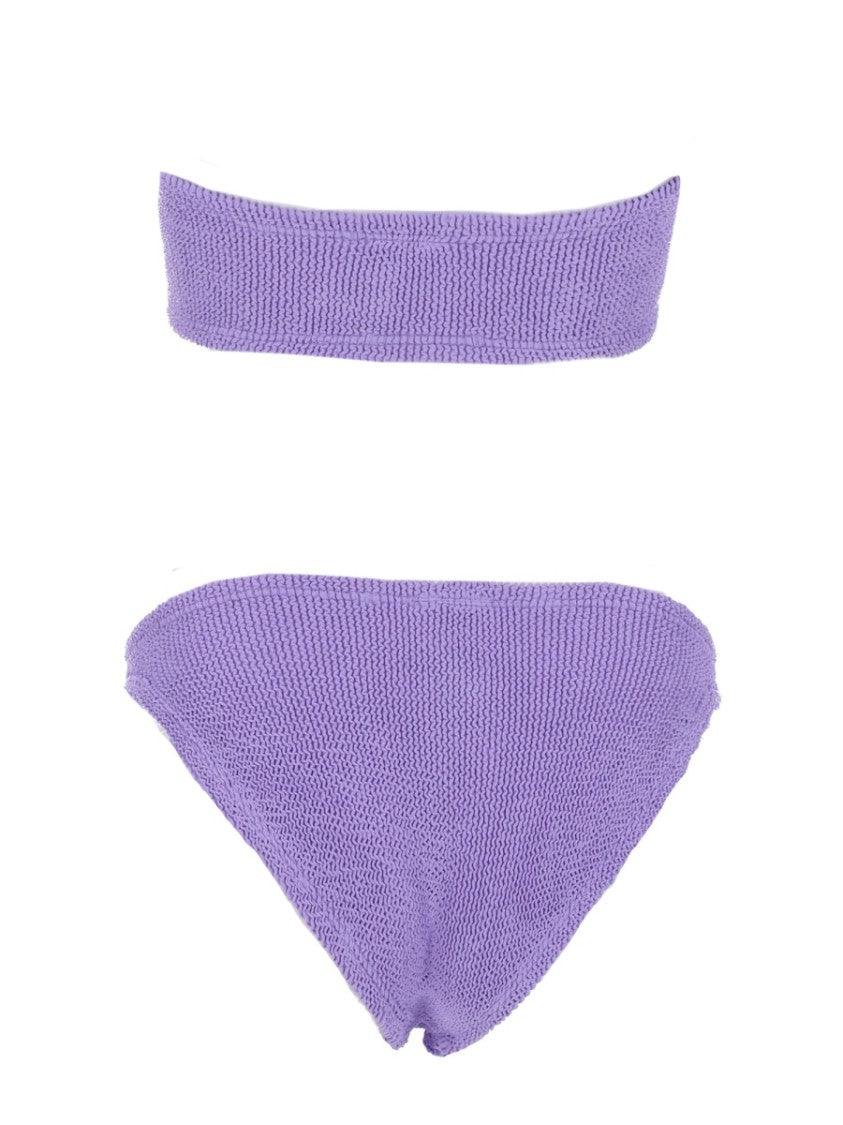 Hunza G Textured Bandeau Knot Bikini Set