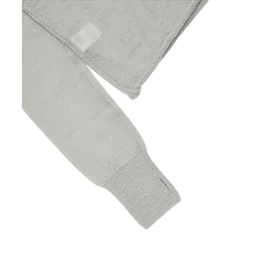 Amomento Heathered Knit Long-Sleeve Hoodie With Cropped Hem