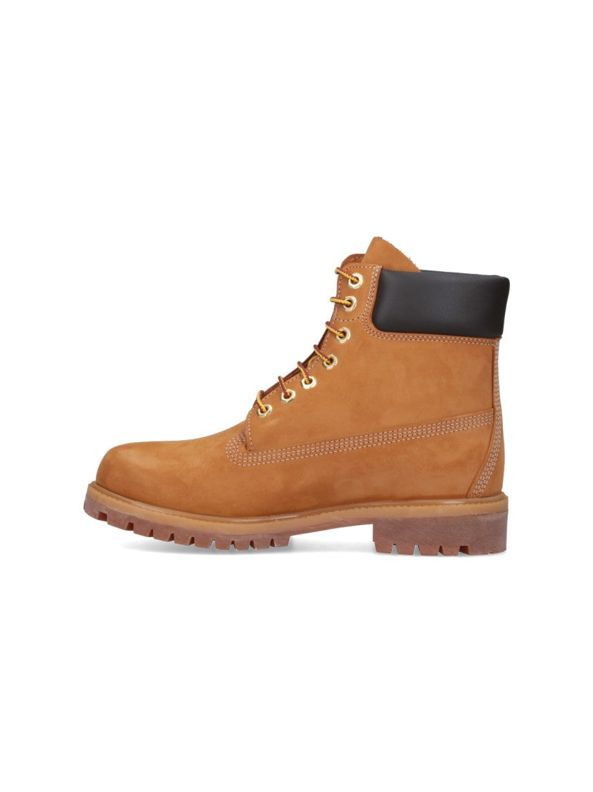 Timberland Rugged Tan Leather Boots With Padded Collar