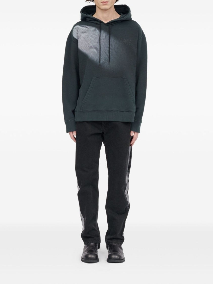 Mm6 By Maison Margiela Relaxed Fit Hoodie With Faded Diagonal Design