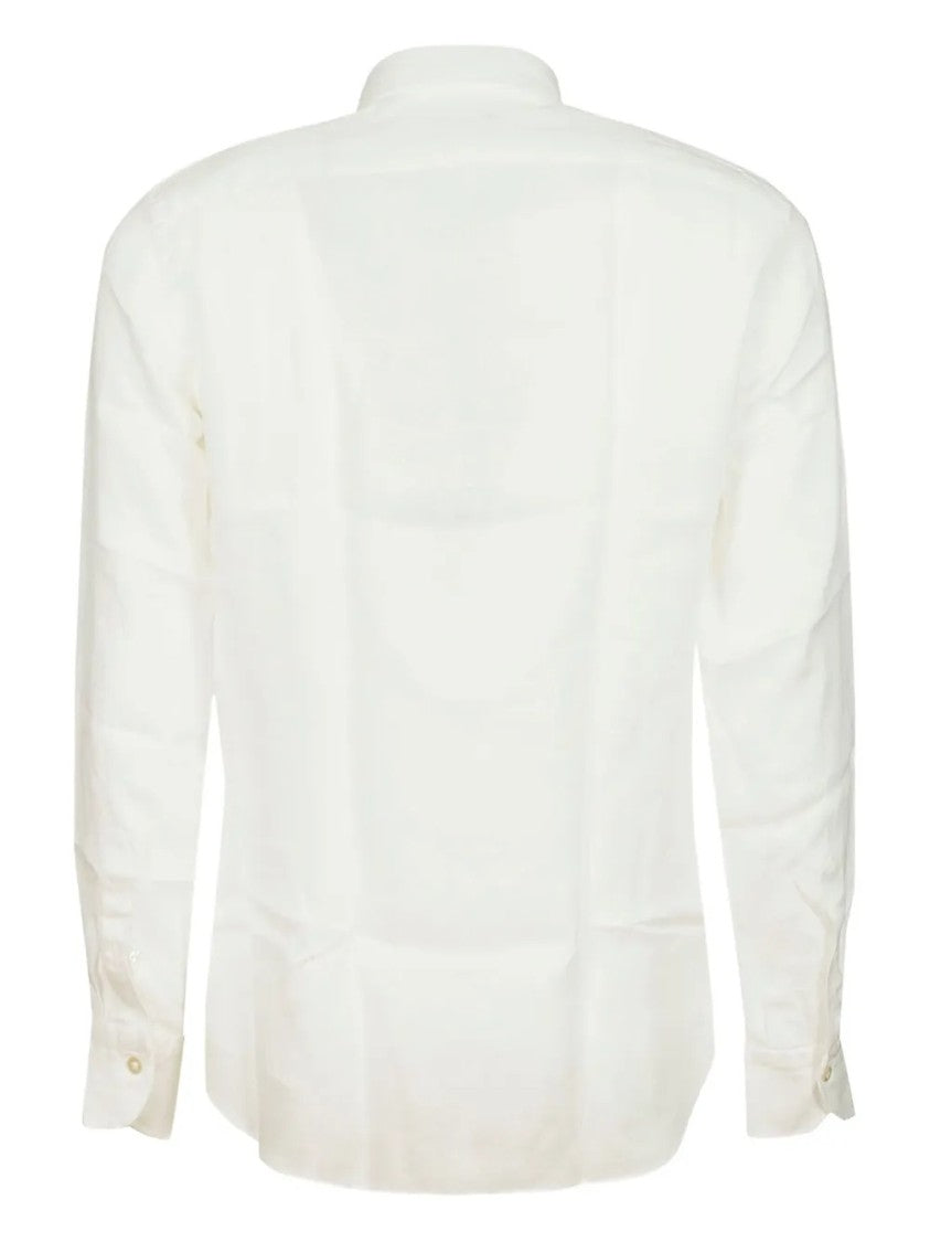 Borriello Napoli Tailored White Shirt With Button-Down Front And Pointed Collar