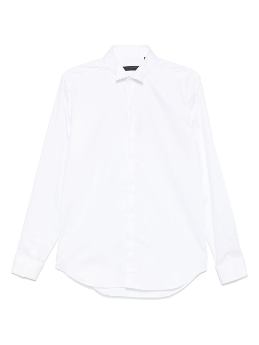 Corneliani Refined White Cotton Shirt With Pointed Collar