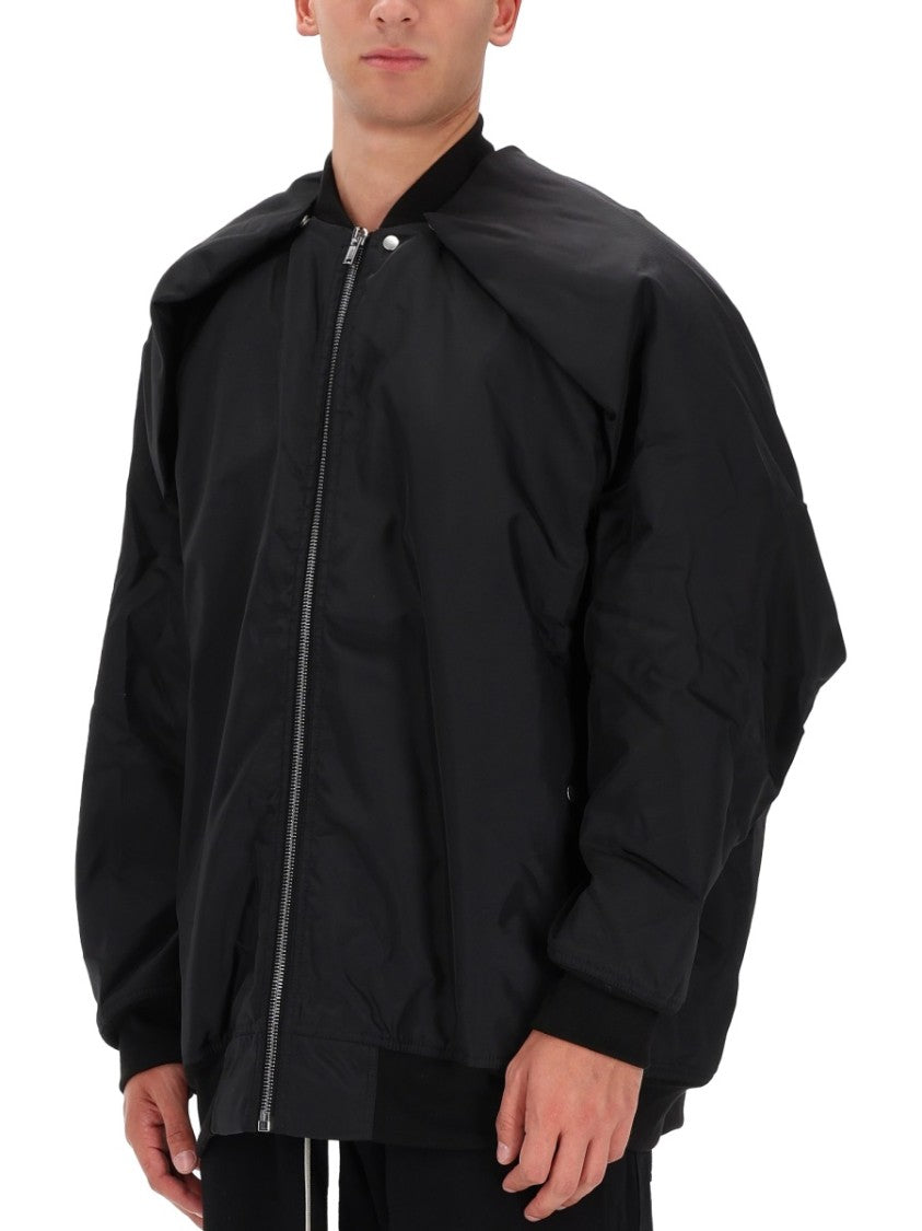 Drkshdw By Rick Owens Oversized Matte Black Nylon Jacket