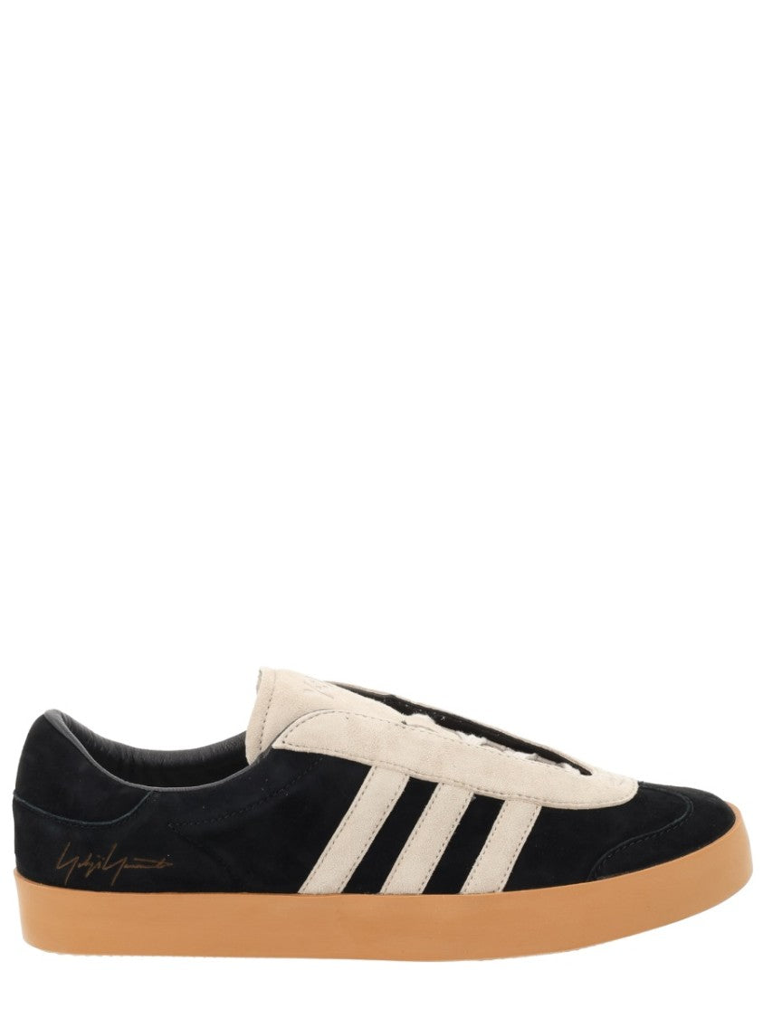 Y-3 Black Gazelle Beige Stripes Leather Sneakers