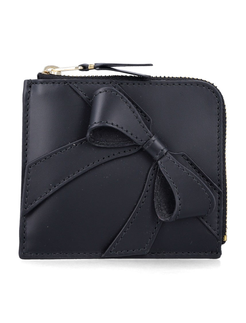 Comme Des Garçons Big Bow Zip-Around Wallet With Sculpted Appliqué