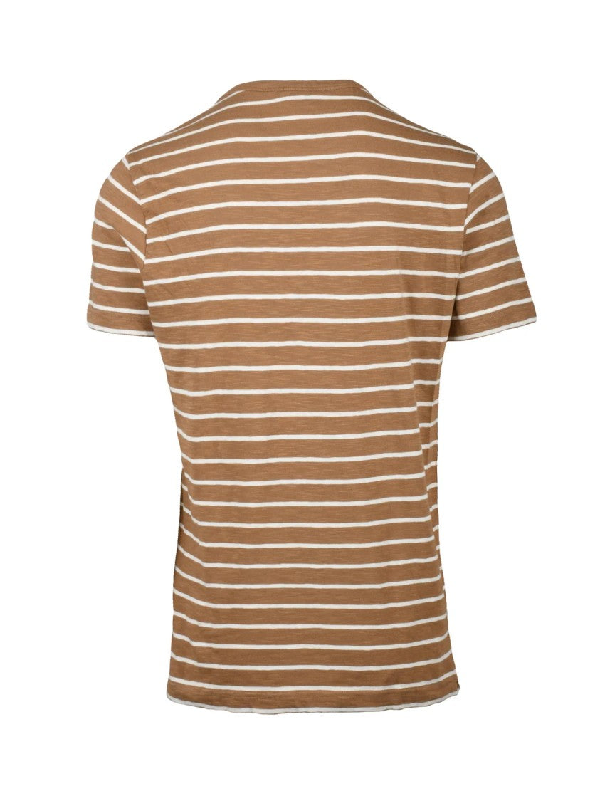 Brooksfield Brown Striped Crewneck T-Shirt