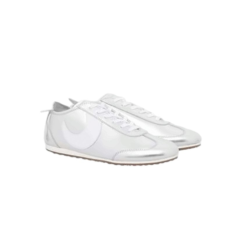 Marine Serre Metallic Silver Low-Profile Sneakers