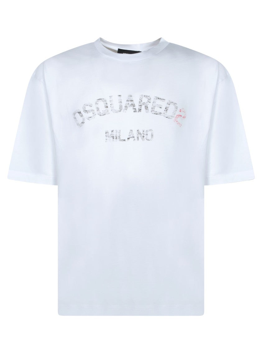 Dsquared2 Cotton T-Shirt With Faded Logo Detail