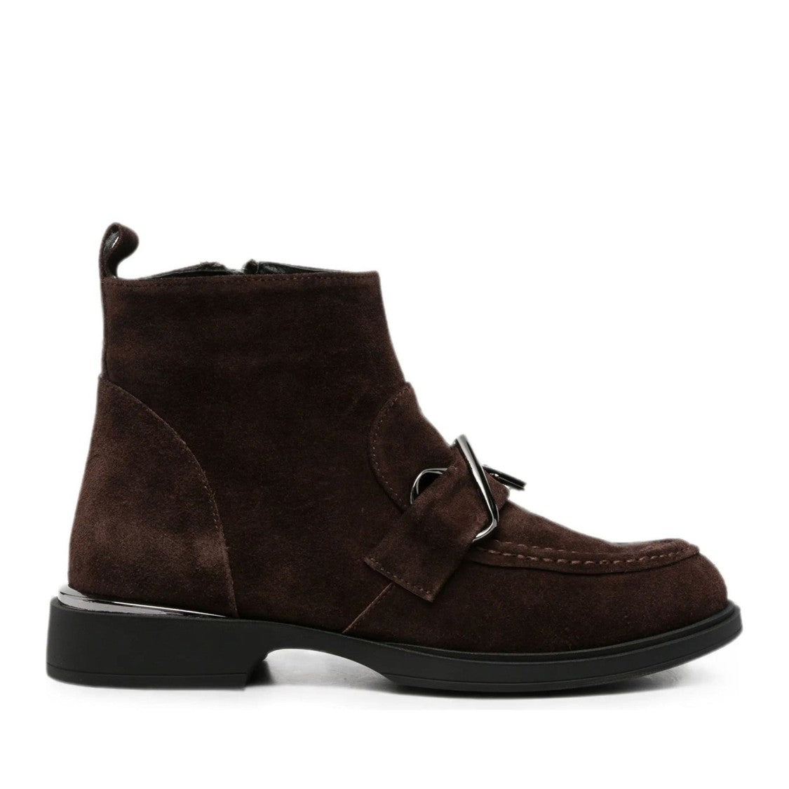 Sergio Moretti Brown Suede Metal Buckle Boots