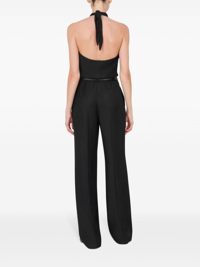 Moschino Black Halterneck Multi Pocket Halter Jumpsuit