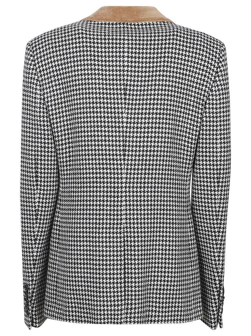 Tom Ford Multicolor Cashmere Houndstooth Boyfriend Blazer
