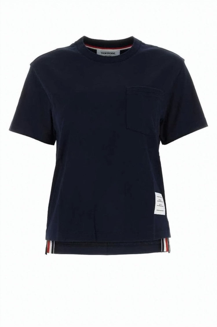Thom Browne Boxy Short-Sleeve Jersey Top