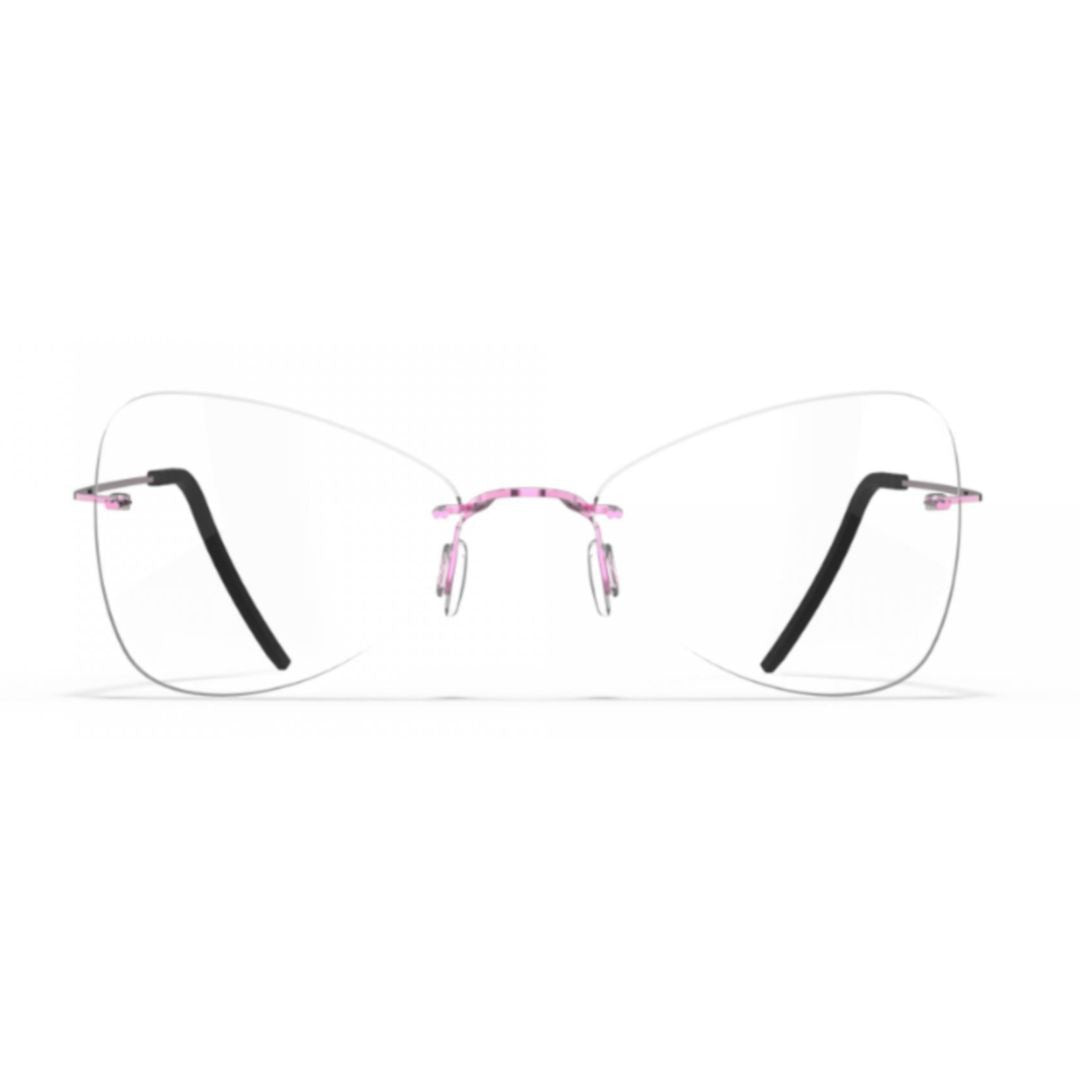 Blackfin Bf1070 Aero Loop B1-P2 Rimless Butterfly-Shaped Eyeglasses With Lightweight Titanium Frame
