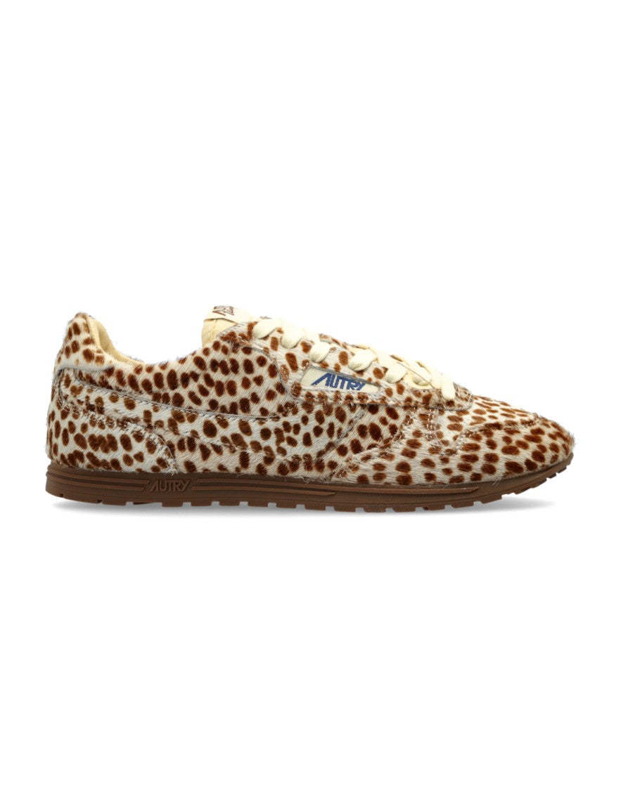 Autry Brown Leather Windspin Sneakers