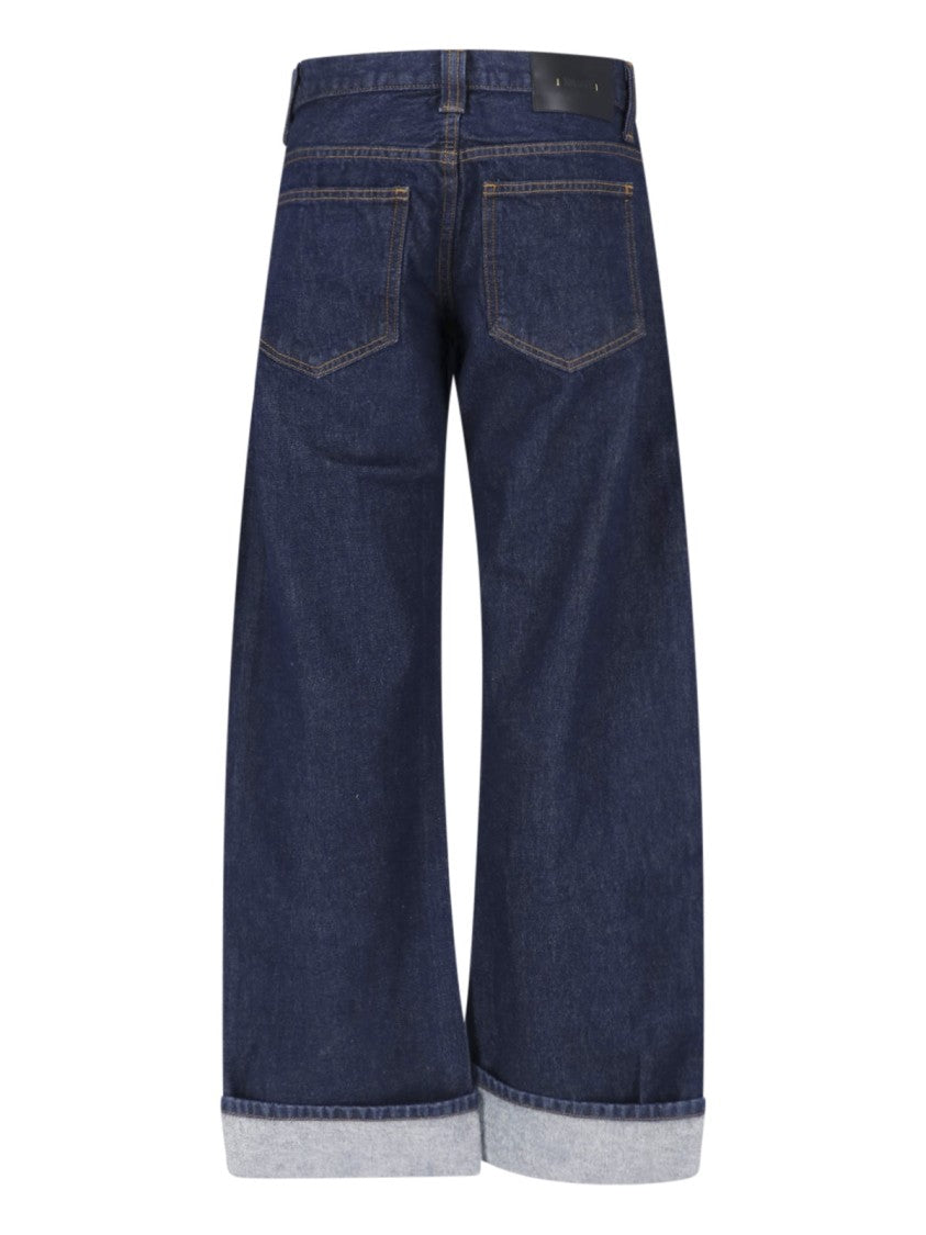 Khaite Wide-Leg Denim Jeans With Cuffed Hem And Five-Pocket Design