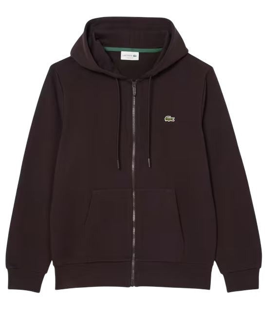 Lacoste Classic Zip-Up Hoodie With Jersey-Lined Hood
