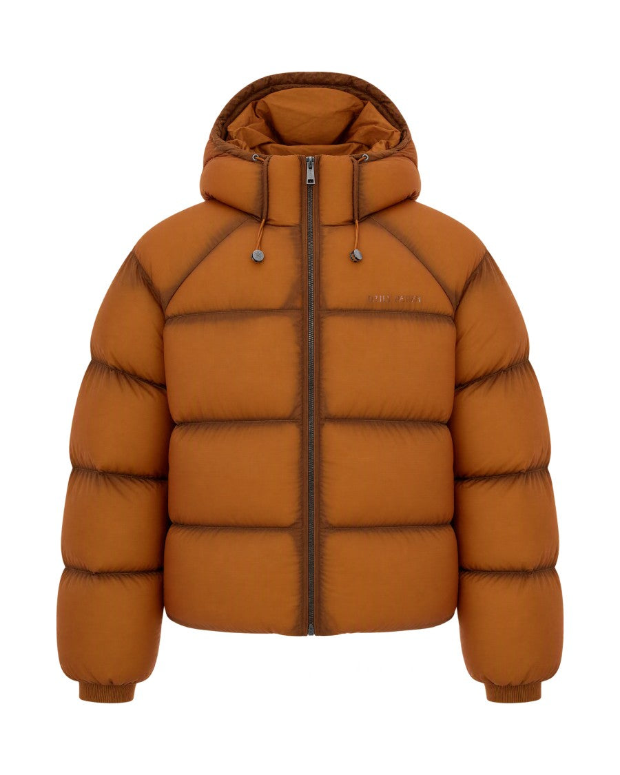 Daily Paper Burnt Orange Channel-Quilted Puffer Jacket