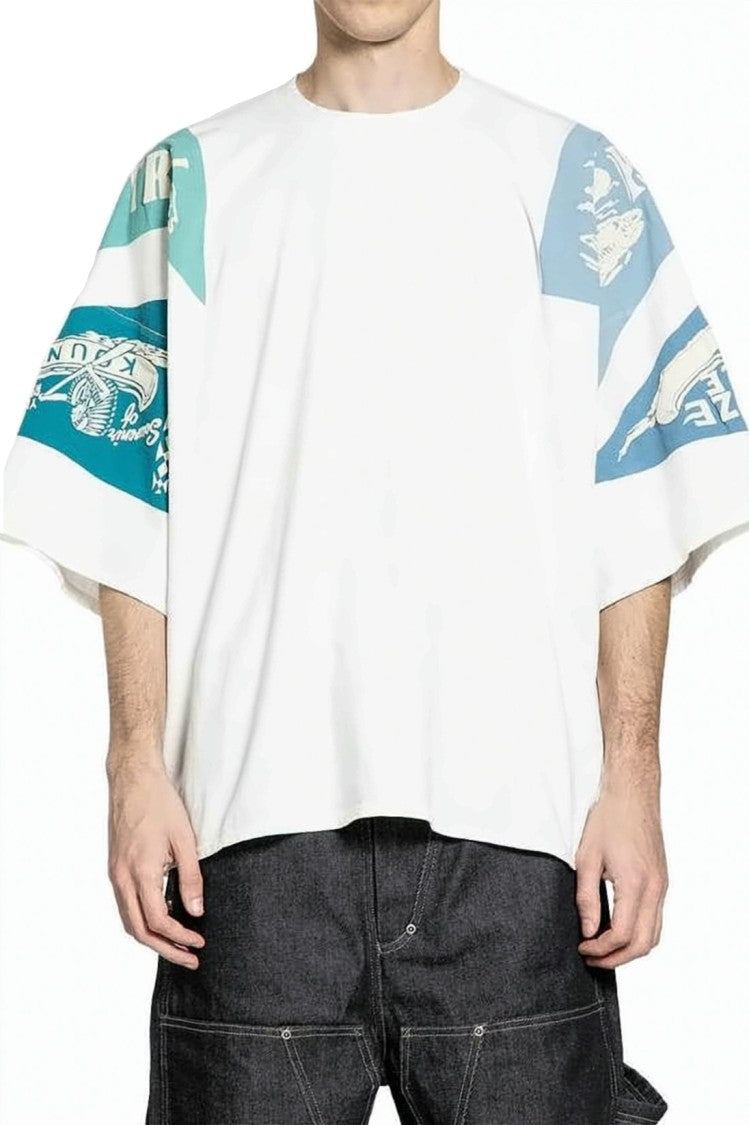 Kapital Loose-Fitting Short-Sleeve T-Shirt With Graphic Sleeve Details