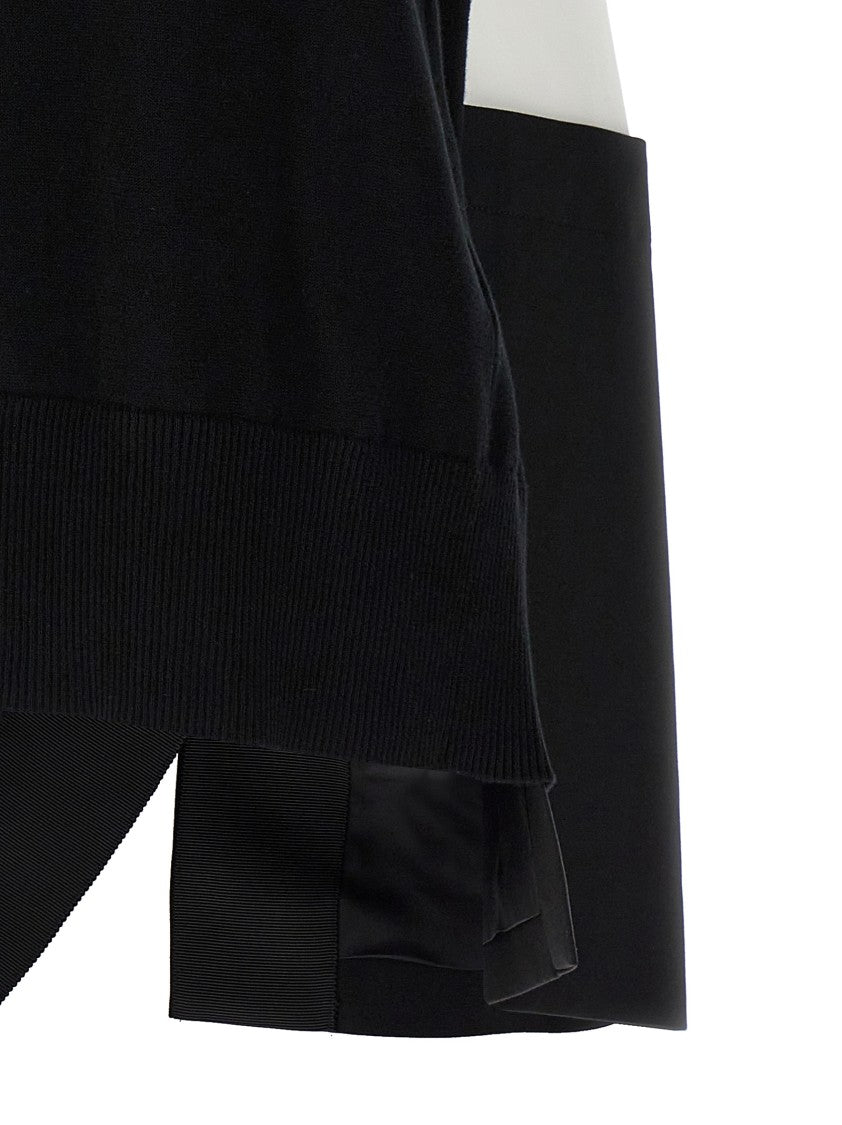 Sacai Asymmetrical Patchwork Sweater With Contrasting Back Panels