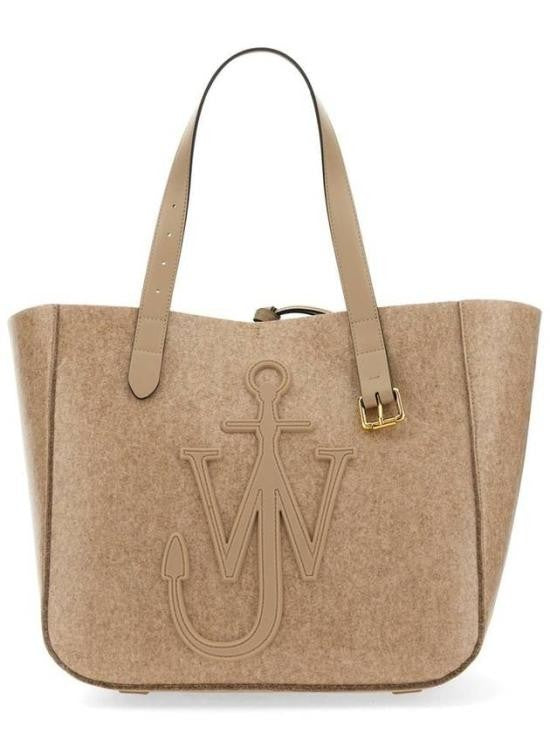 J. W. Anderson Structured Wool Blend Tote Bag With Leather Straps