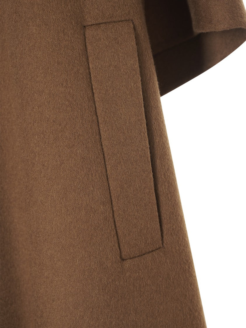 Max Mara Oversized Leather Coat With Classic Lapel