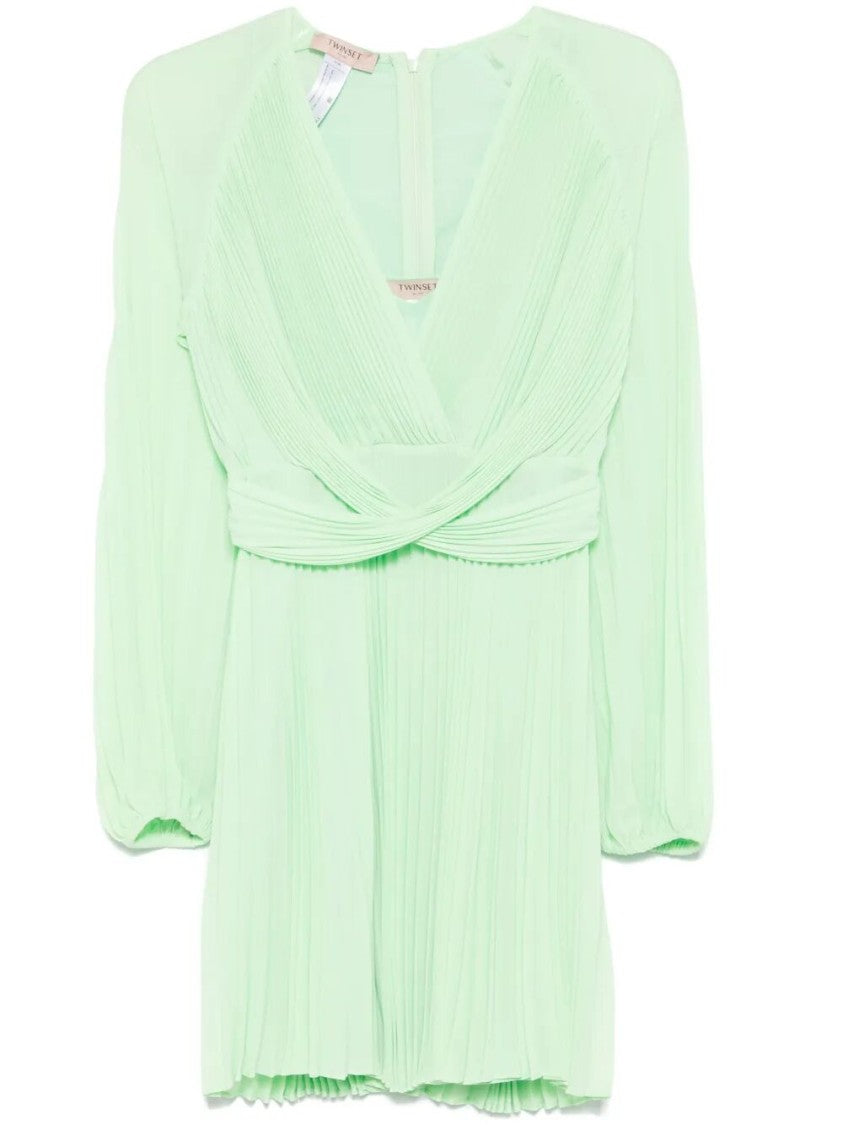 Twin-Set Mini Dress With Deep V-Neckline
