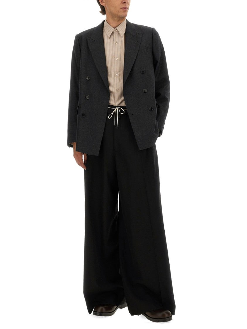 Dries Van Noten Double-Breasted Wide Lapel Wool Jacket