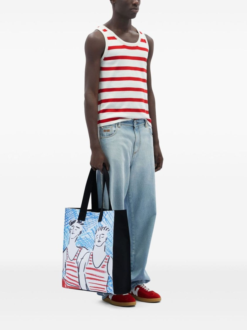 Msgm Wide-Leg Washed Denim Jeans