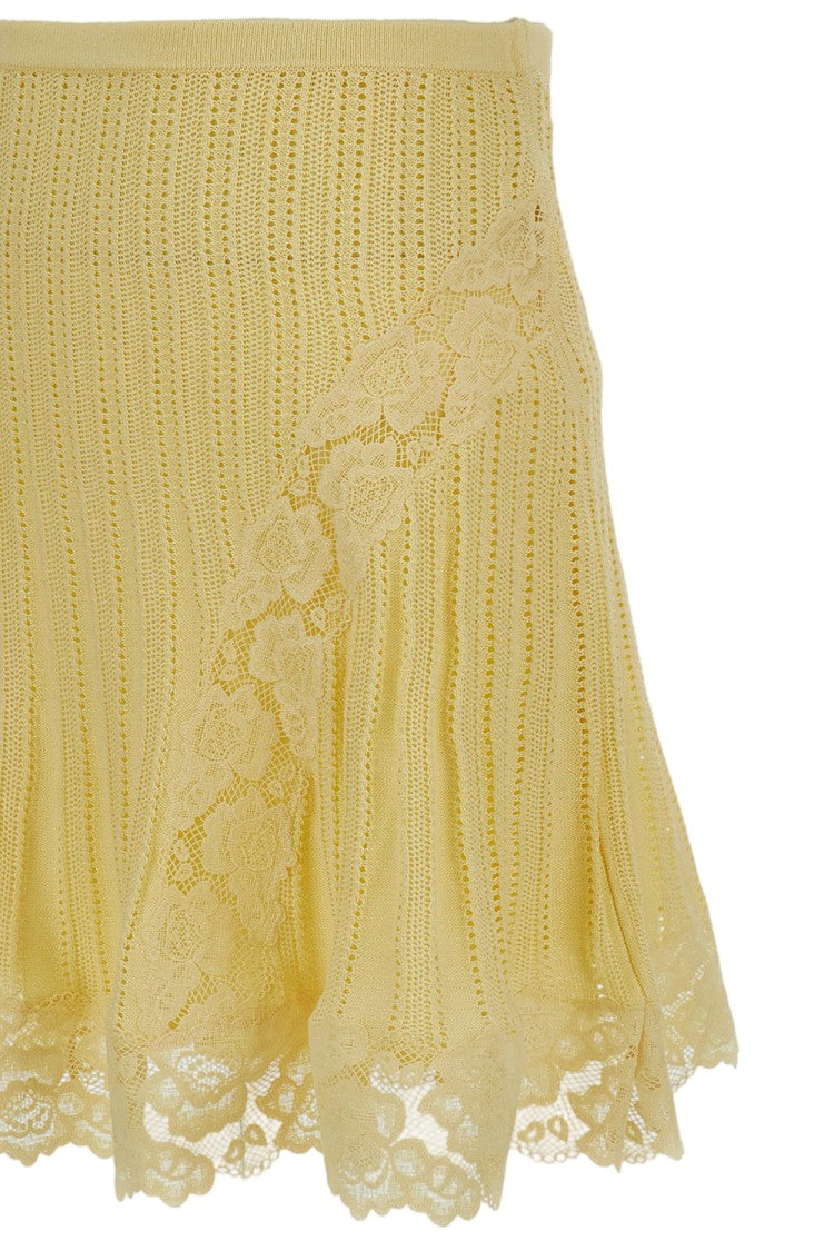 Self-Portrait Pointelle Knit Mini Skirt