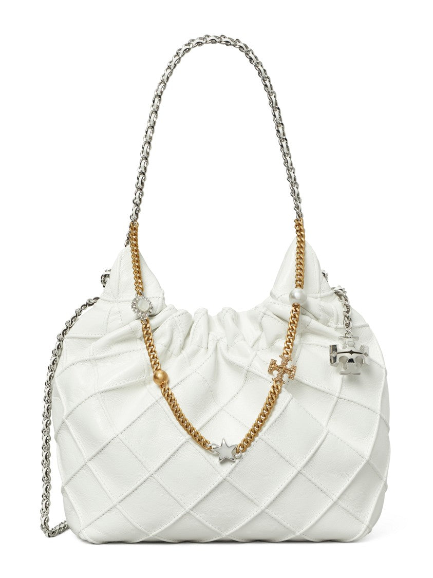Tory Burch Quilted Mini Hobo Bag With Dual Chain Straps