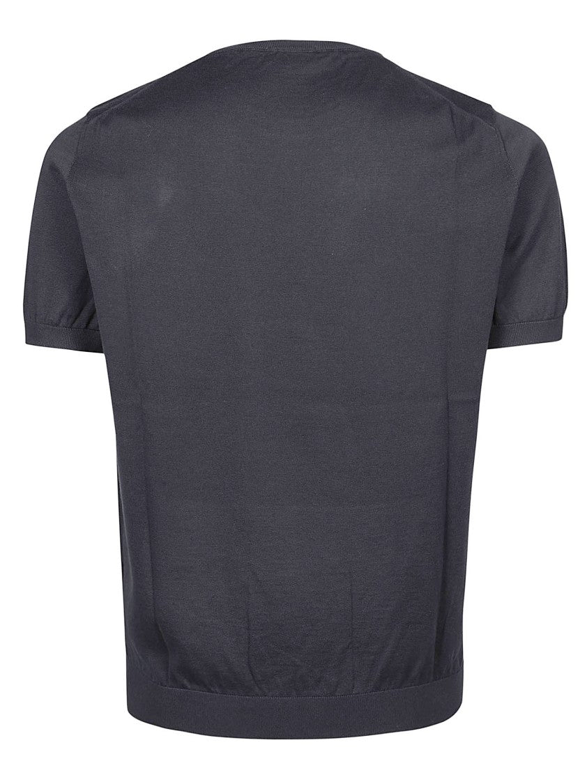 Drumohr Grey Cotton Relaxed T-Shirt