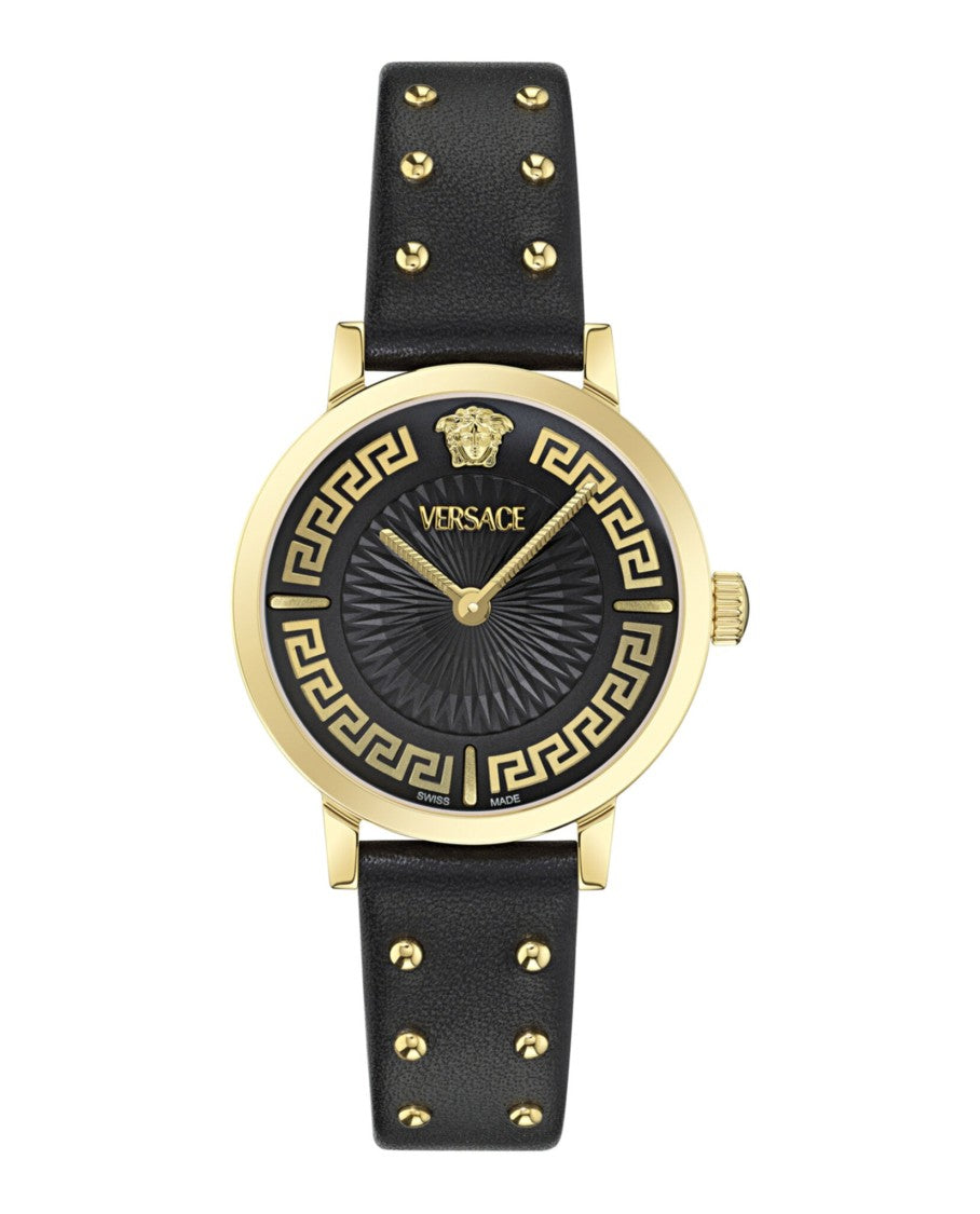 Versace Greca Fortuna Leather Watch