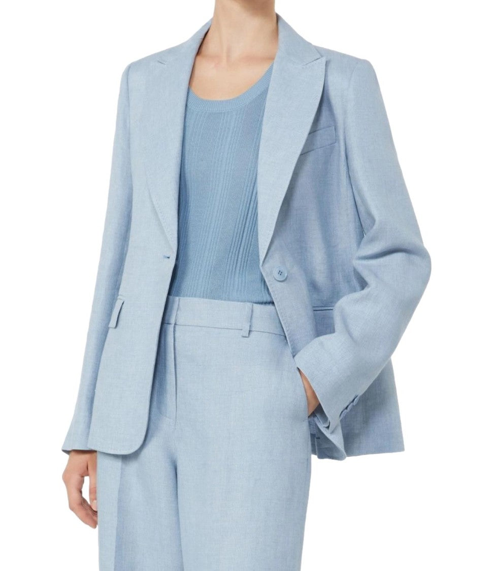 Max Mara Light Blue Wkdnalut Wool Jacket