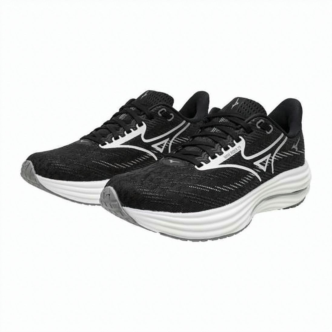 Mizuno Low-Profile Black Mesh Sneakers With Textured Midsole