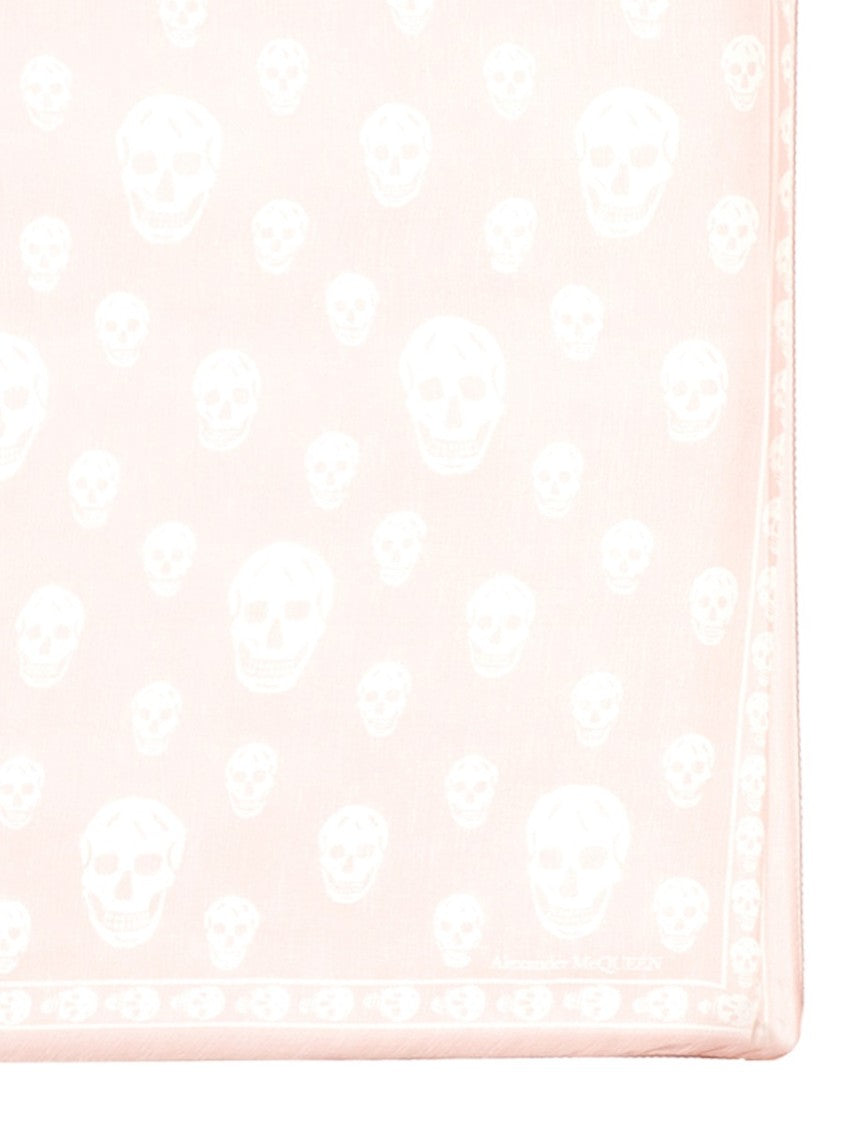 Alexander Mcqueen Silk Scarf With Subtle Skull Pattern