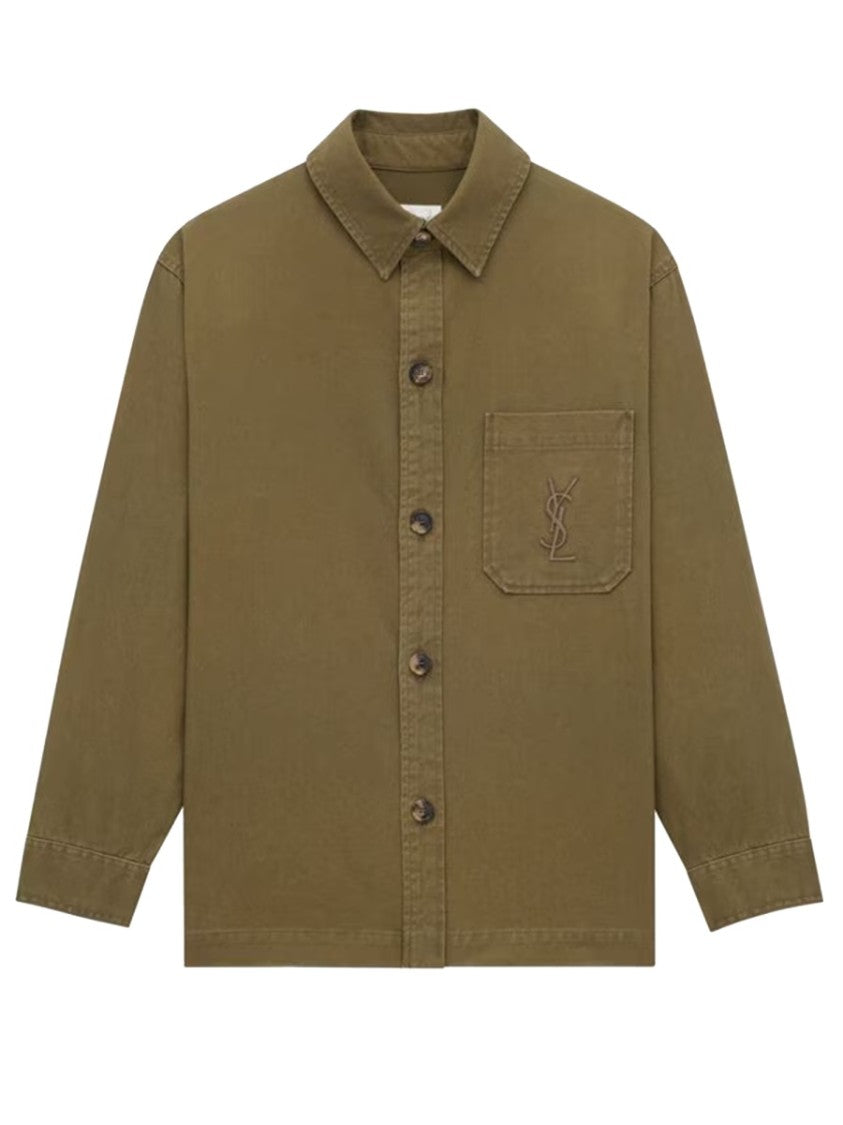 Saint Laurent Cotton-Linen Cassandre Overshirt