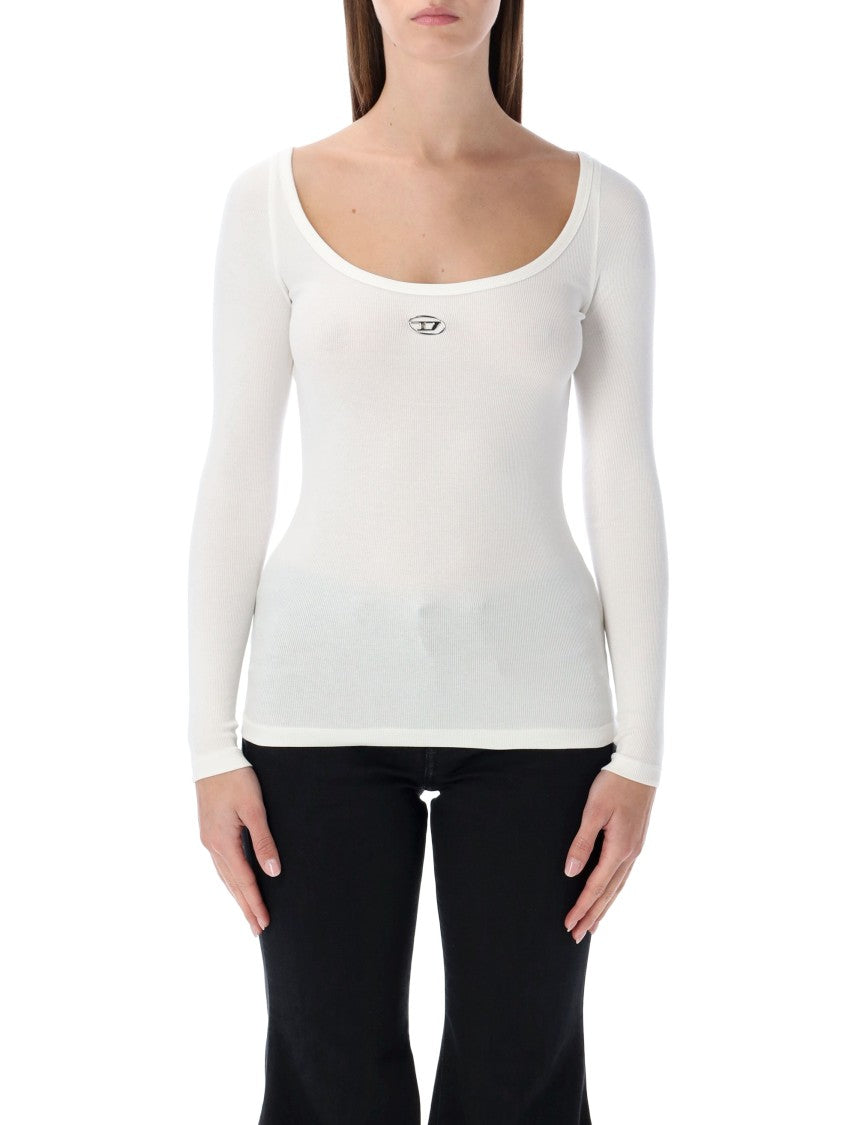 Diesel T-Bal-Od Long-Sleeve Ribbed Cotton Top