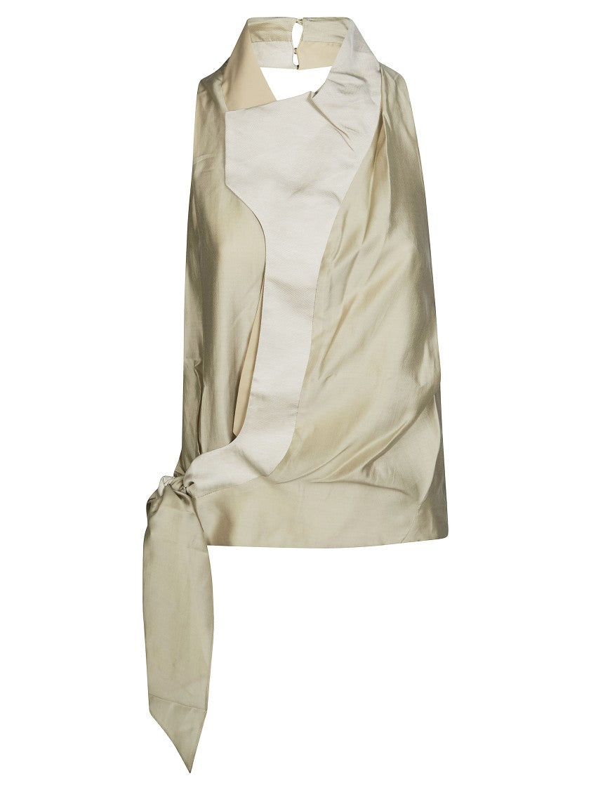 Entire Studios Draped Asymmetrical Neckline Fluid Top