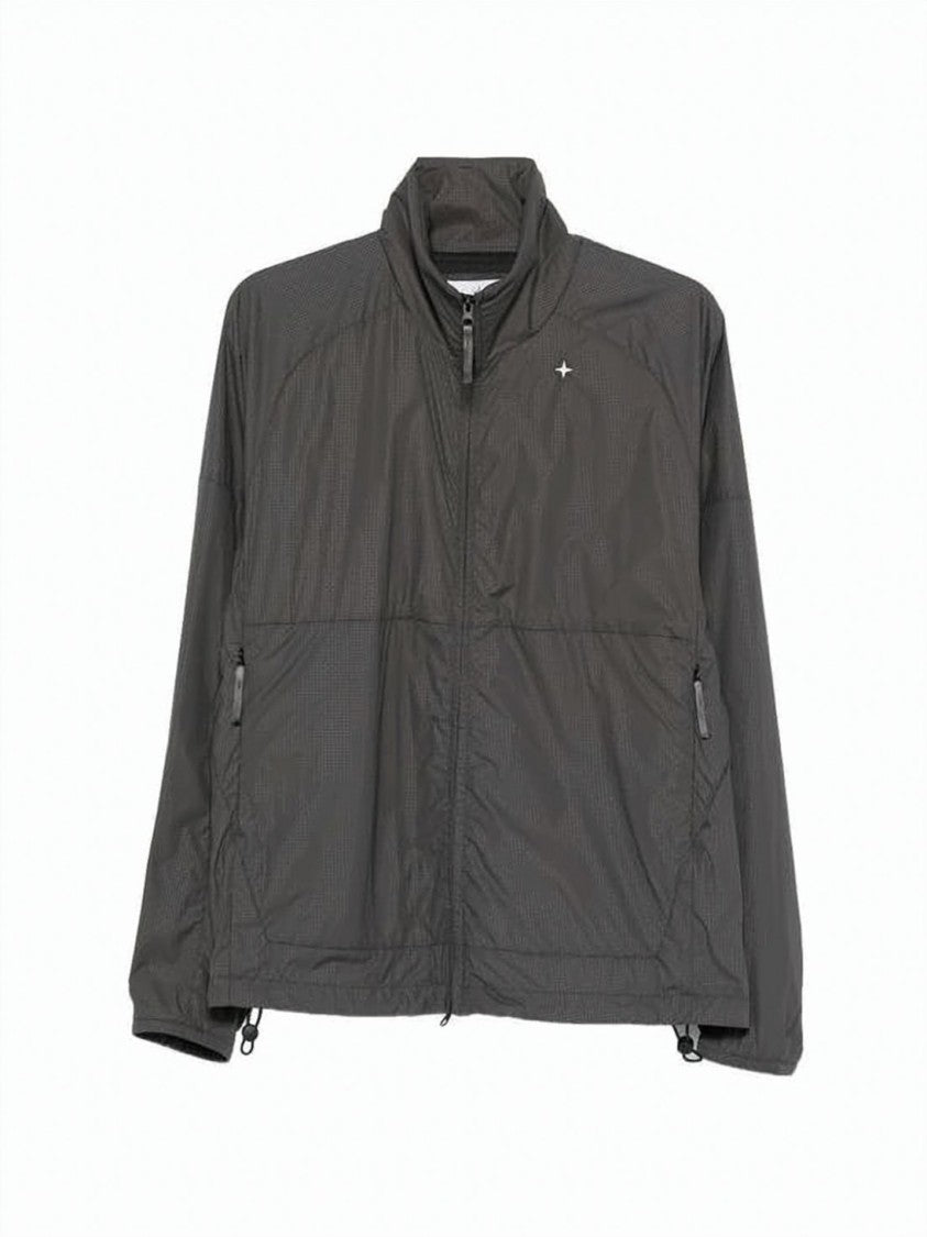 Stone Island High-Collar Casual Jacket With Zippered Pockets